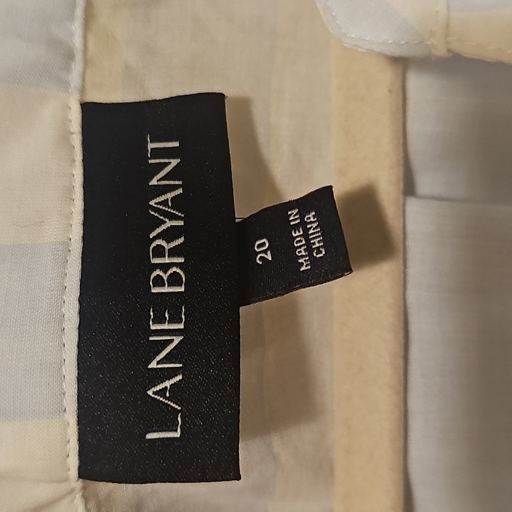 Lane Bryant Blue White Striped Boho Fringe Button-Down Shirt Size 20 - Picture 5 of 9